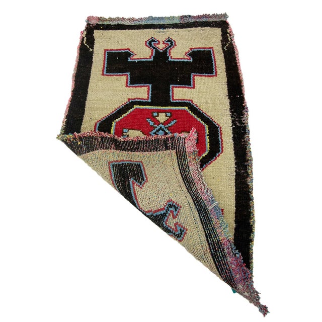 Mid-Century Modern Vintage Mini Rug For Sale - Image 3 of 4