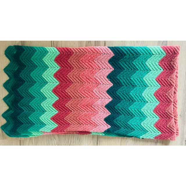 1960s Mid 20 Th C Crochet Throw Missoni Style For Sale - Image 5 of 6