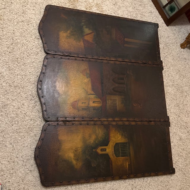 3 Panel Hand Painted Screen For Sale - Image 12 of 12