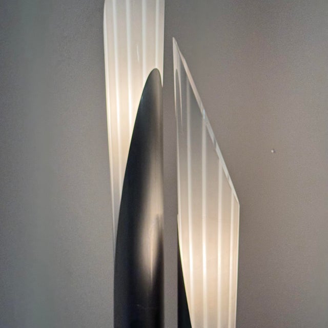 1980s Vintage Floor Lamp with 2 Metal and Glass Stems, 1980s For Sale - Image 5 of 13