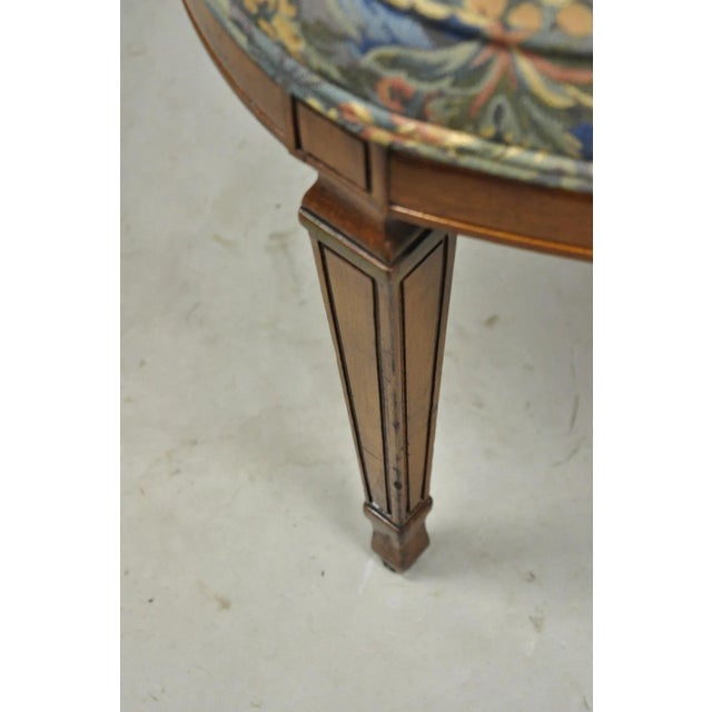 Vintage French Regency Style Carved Walnut Drape Back Dining Side Chair Set of 4 For Sale - Image 9 of 15