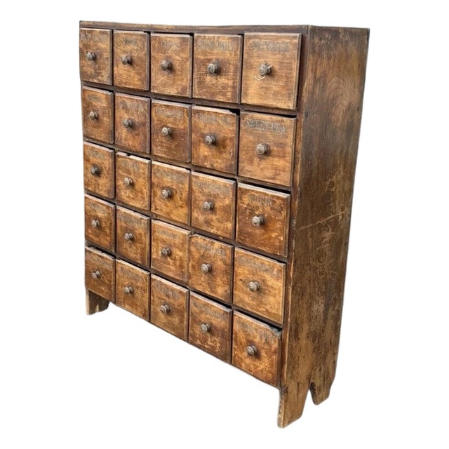 Antique Bank of Shop 25 Drawers For Sale
