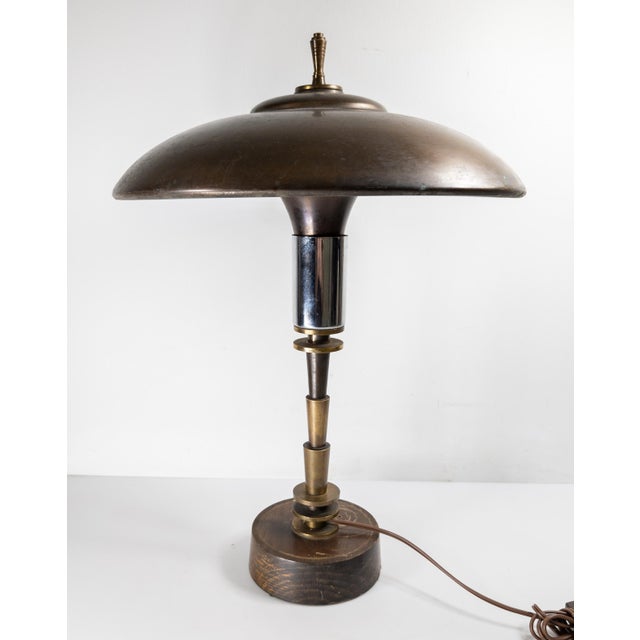 We are selling this cool Space Age Art Deco table lamp. This lamp is marked Fairies Guardsman on the finial, it was...