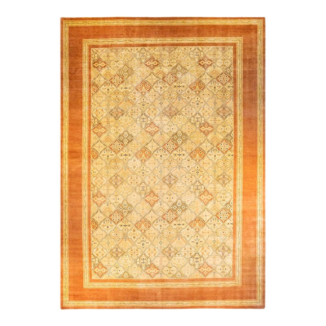 Eclectic, One-of-a-Kind Hand-Knotted Area Rug in Brown, 12' 1" x 17' 8" For Sale