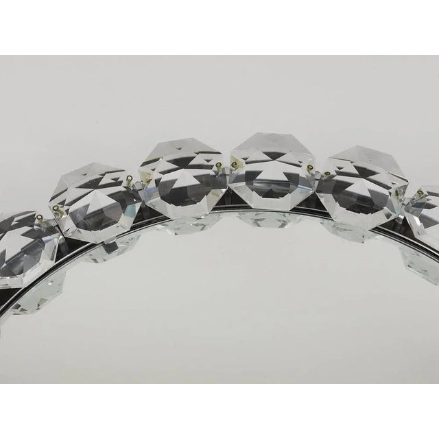 Mid-Century Modern Mid-Century Austrian Backlit Wall Mirror with Diamond-Shaped Crystals from Bakalowits & Söhne, 1950 For Sale - Image 3 of 10