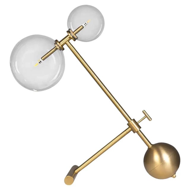 Zosia Brass Table Lamp by Schwung For Sale - Image 4 of 4