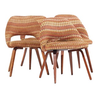 Eero Saarinen for Knoll Mid Century Bentwood Executive Dining Chairs - Set of 4 For Sale