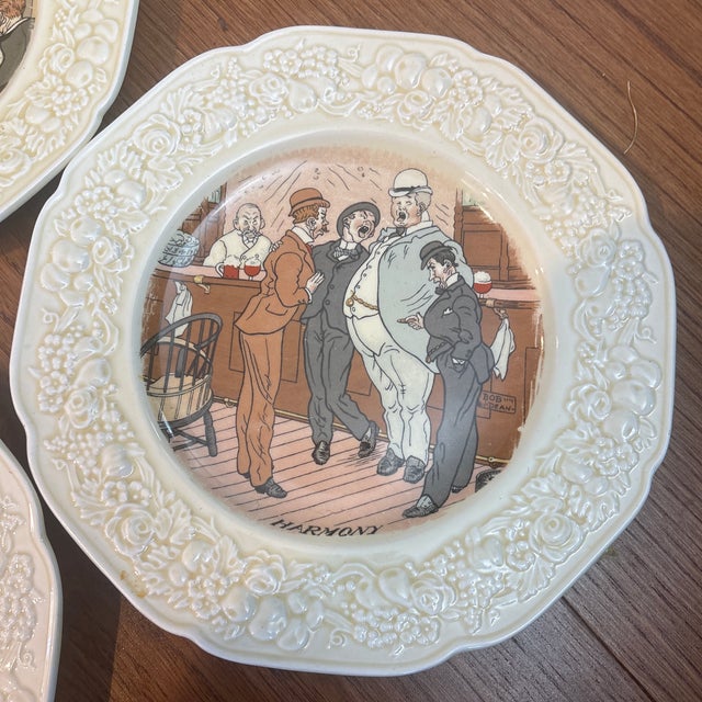 Ceramic 1930s Crown Ducal Pub Scene Luncheon Plates-Set of 6 For Sale - Image 7 of 8