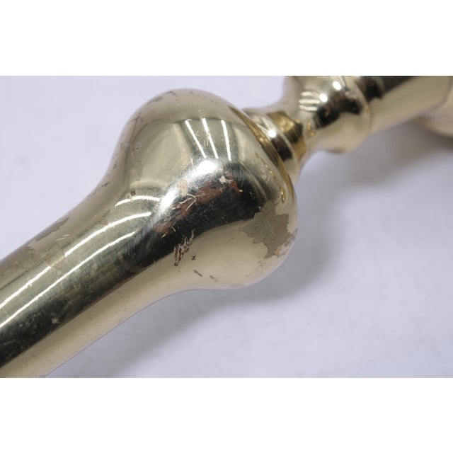 Pair of Virginia Metalcrafters Harvin Brass Candlesticks For Sale - Image 11 of 16
