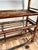 Brown Antique Oak Shoe Factory Rolling Rack on Original Industrial Casters C. Late 19th Century For Sale - Image 8 of 15