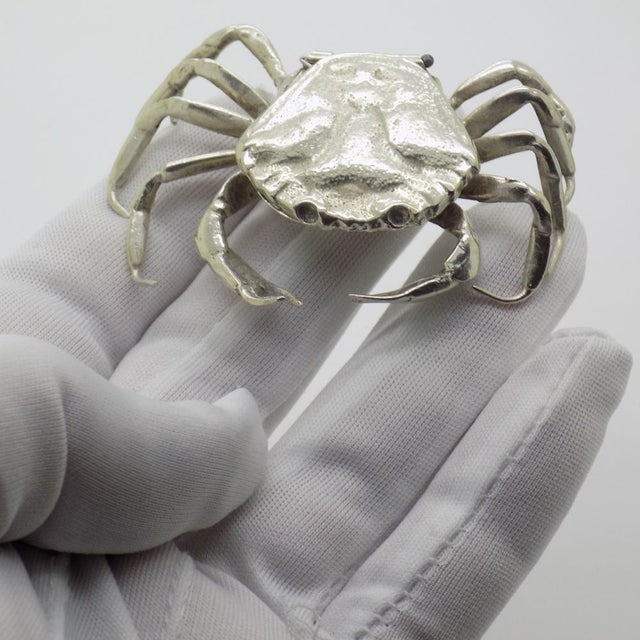 Exceptionally rare vintage sculpture with a striking marine charm, depicting a life size crab, handcrafted in italy...