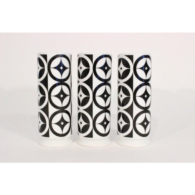 1960's Mod Black and White Cappuccino Mugs For Sale - Image 11 of 13