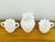 Mid-Century Modern Early 20th Century Mid Century Modern Fenton White Milk Glass Hobnail Ruffled Bud Vase Star-Rimmed Sugar Bowl & Creamer - 3 Pieces Set For Sale - Image 3 of 6