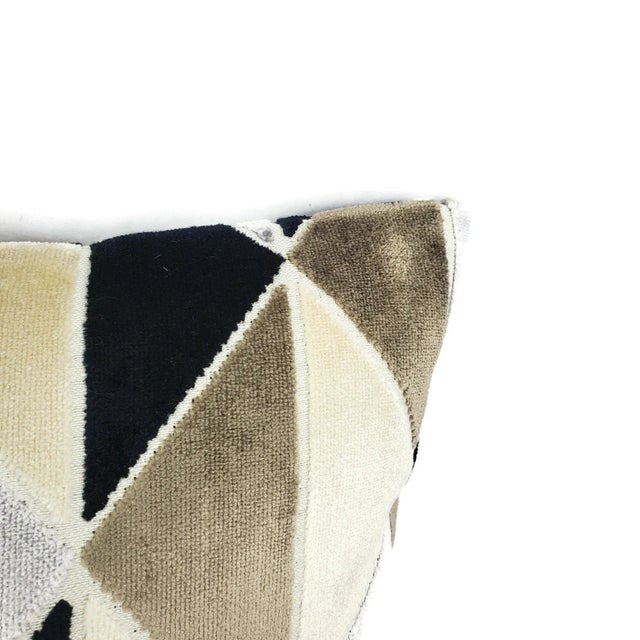 Tova in Blackstone Geometric Velvet Pillow Cover For Sale - Image 4 of 8