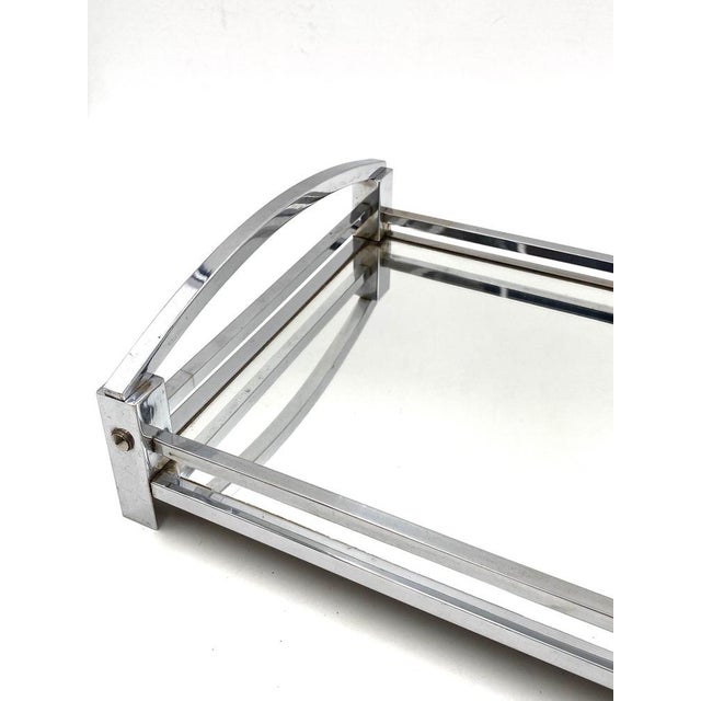 Modernist Mirrored Tray by Jacques Adnet for Maison Adnet, France, 1940-1950 For Sale - Image 17 of 18