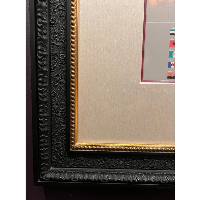 Large Custom-Framed Rand McNally Millennium World Map, 1994 – Linen Mat, Ebonized Frame, Educational Statement Wall Art For Sale - Image 15 of 15