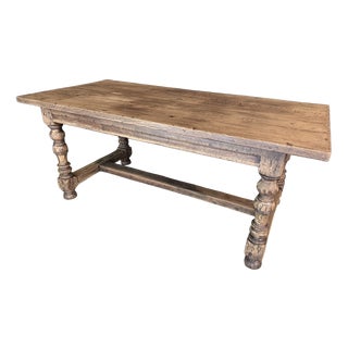 Oak Farmhouse Dining Table, 1920s For Sale