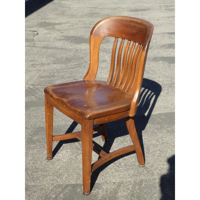 Set of 4 Vintage MidCentury Brown Solid Wood Farmhouse Chic Library