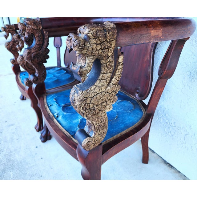 1930s Antique Chinese Dragon Chairs Asian Pair For Sale - Image 5 of 12