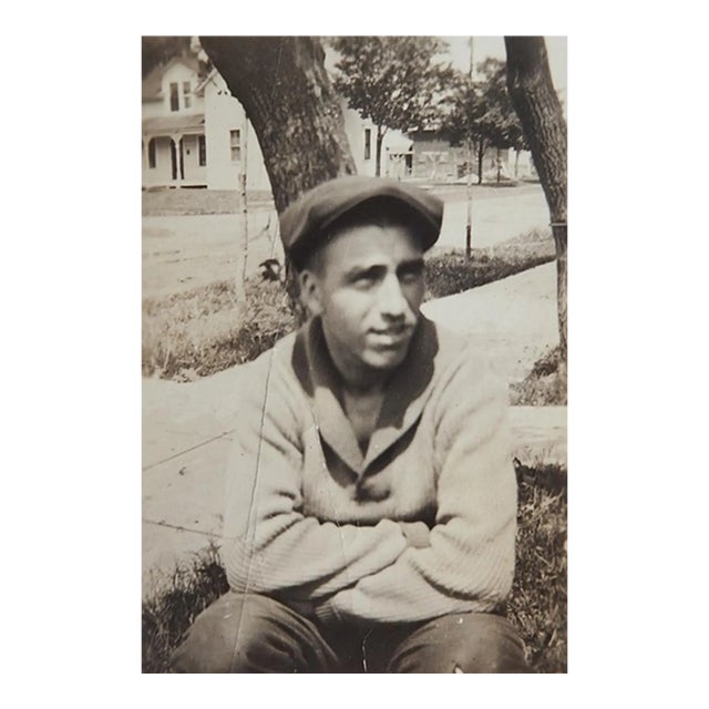 Early 20th Century Snapshot Photograph Portrait Young Man For Sale