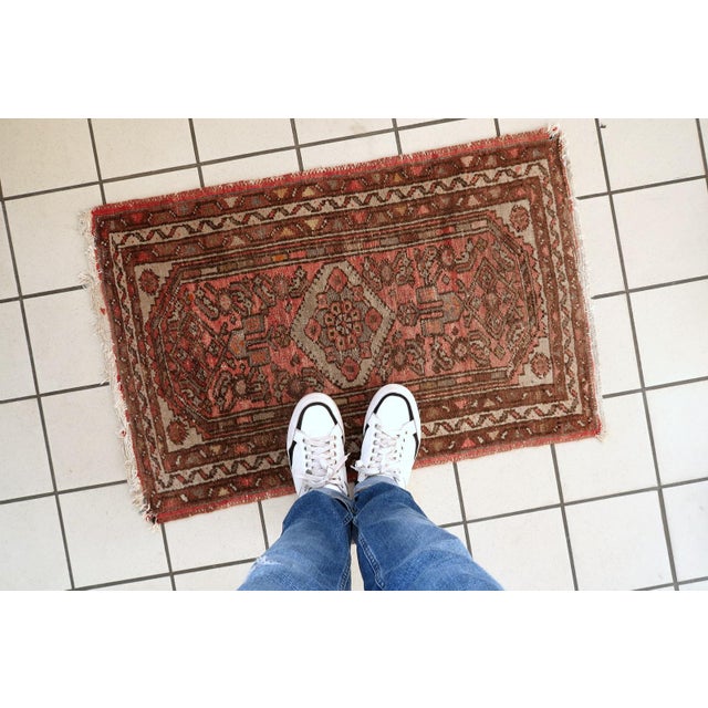 1940s 1940s, Vintage Persian Hamadan Rug 2' X 3' For Sale - Image 5 of 11