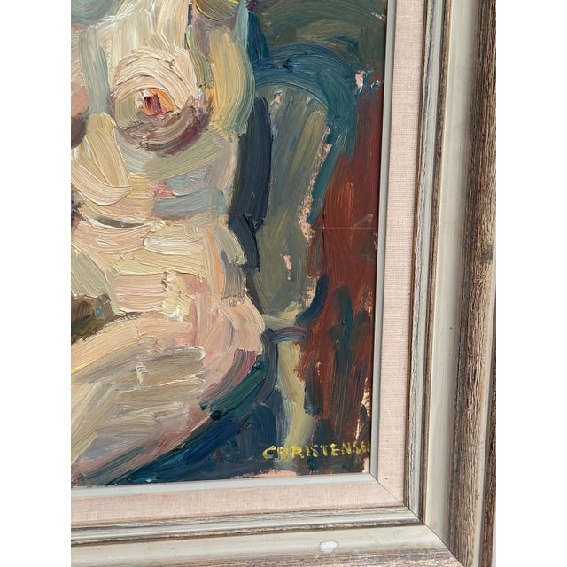 Gunnar Christenson, Nude Figurative Composition, 1950s, Oil Painting on Panel, Framed For Sale - Image 8 of 17
