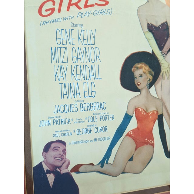 Vintage 1950s "Les Girls" Framed Original Movie Poster Print For Sale In Charlotte - Image 6 of 8