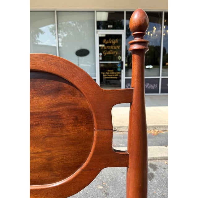 Pair of Vintage Mahogany Twin Bed Frames With Oval Panel Headboards For Sale - Image 11 of 15
