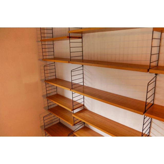 Mid-Century Modern Modular Wall Shelf from String Nisse, Sweden, 1960s For Sale - Image 3 of 7