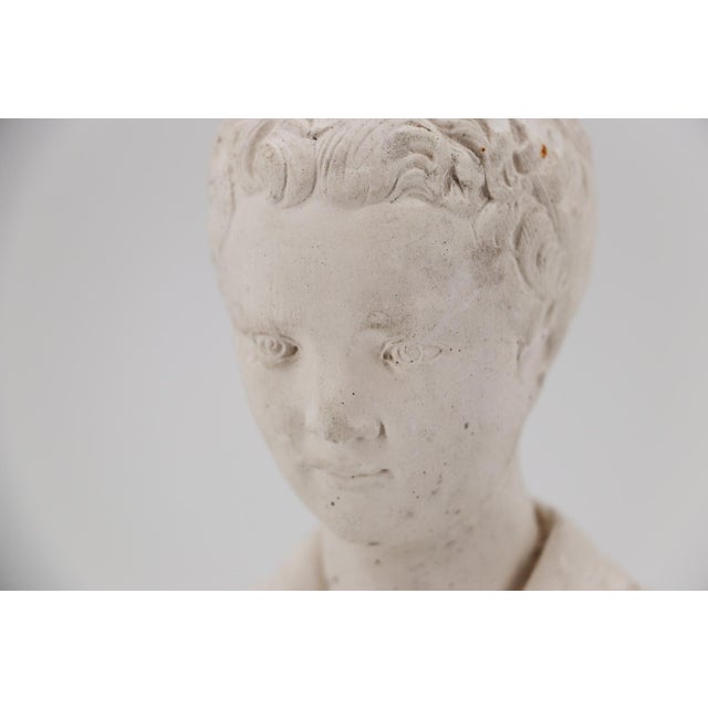 Sculpture Materials 1950s Small Bust of Young Boy, Plaster, French For Sale - Image 7 of 12