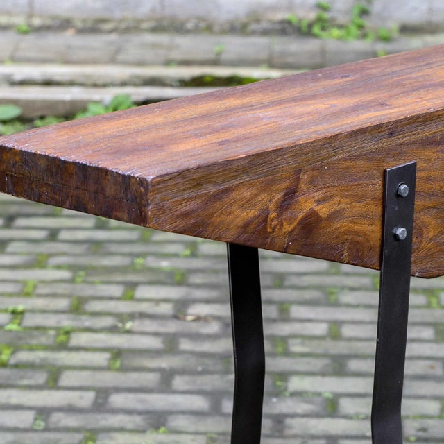 Contemporary Mahogany Wood Sofa Table For Sale - Image 3 of 7