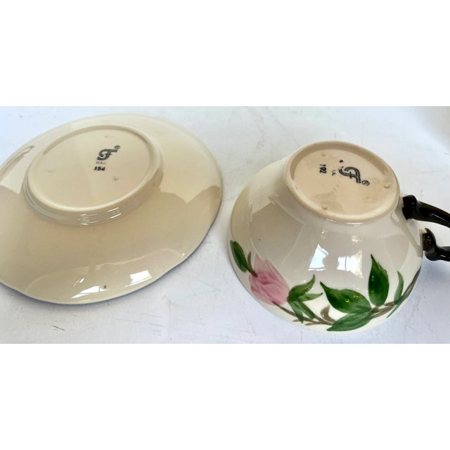 Ceramic Vintage Franciscan Desert Rose Cups, Saucers, and Creamer For Sale - Image 7 of 13