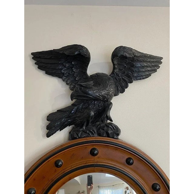 Traditional 1940s Regency Style Bulls Eye Eagle Mirror For Sale - Image 3 of 8