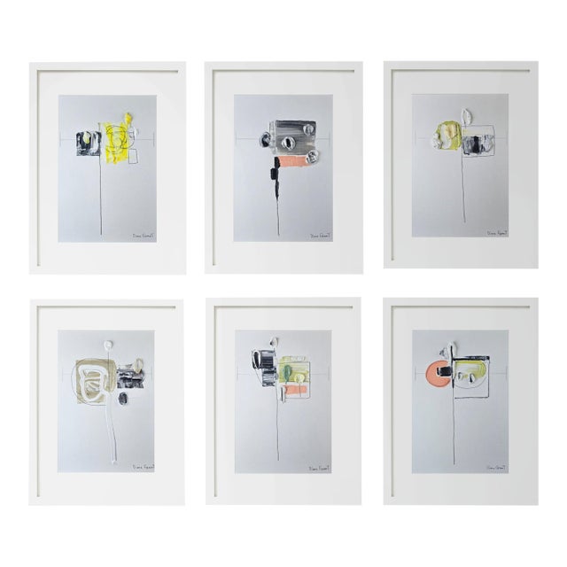 Set of 6 - Organic Modern Minimalist Flower Studies | Botanical Oil Paintings | Herbarium Wall Art | Natural Tones For Sale