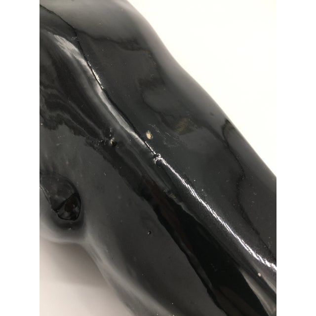 Vintage Ceramic Royal Haeger - Style Black Panther Sculpture For Sale In Greenville, SC - Image 6 of 9