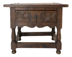 Spanish Side Cabinet or Nightstand in Poplar with Studs, 1940s