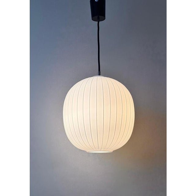 Opal Glass Bologna Pendant Light attributed to Aloys Gangkofner for Peill & Putzler, 1950 For Sale - Image 6 of 17