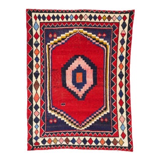 Vintage Persian Lori Geometric Medallion Rug - 06'08 X 08'11 For Sale