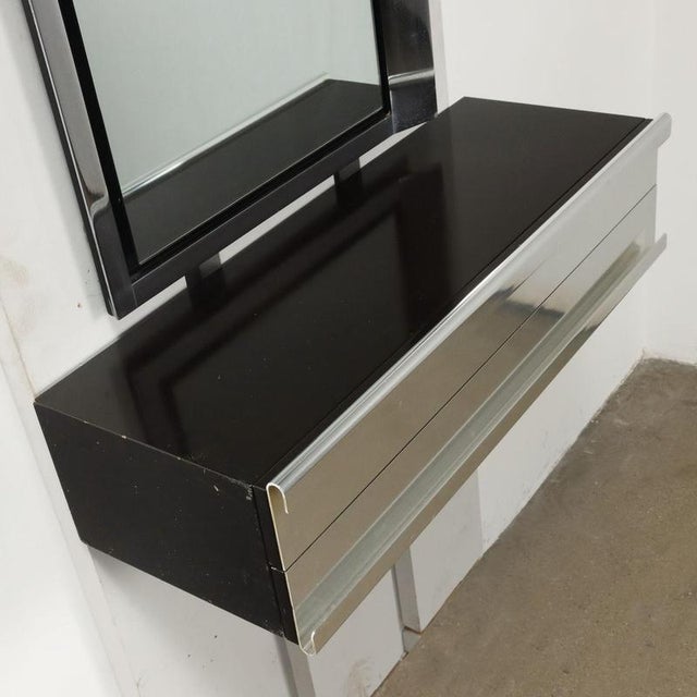 Gray Vintage Console Table in Wood and Aluminium, 1970s For Sale - Image 8 of 10
