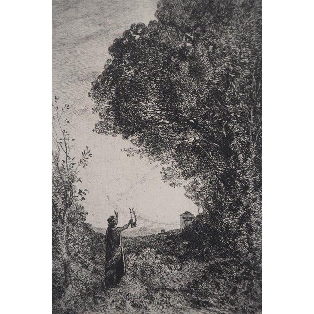 JB Camille COROT (after) Orpheus Engraving after a painting by Corot Copper setting by Delaunay On vellum 30 x 20.5 cm...