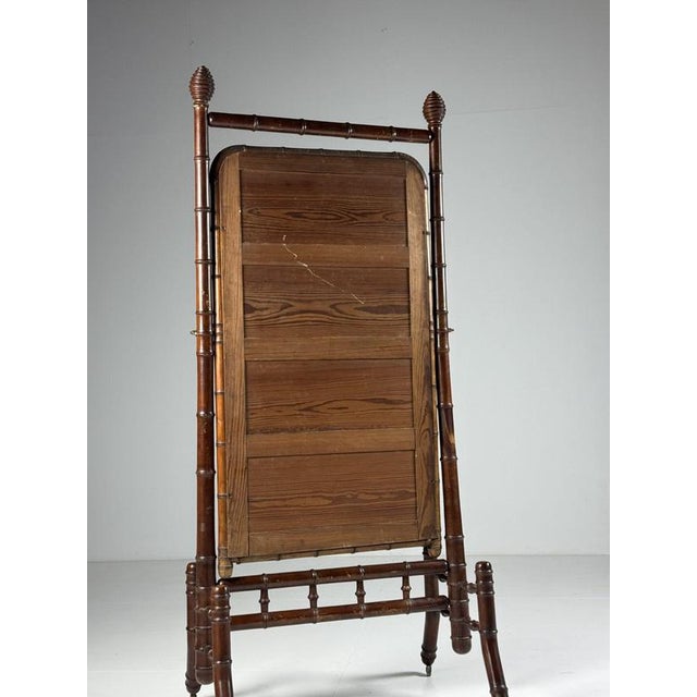 Faux Bamboo Cheval Mirror, 1900s For Sale - Image 4 of 18