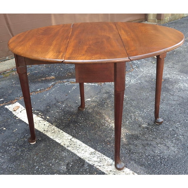 19th Century Queen Anne Style Walnut Drop-Leaf Center Table For Sale - Image 11 of 12