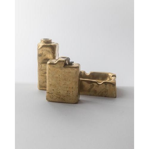 Vintage Brutalist Bronze Desk Set, 1960s, Set of 3 For Sale - Image 9 of 11