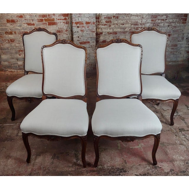French Provincial Country Style Oversized Dining Chairs Set of 4