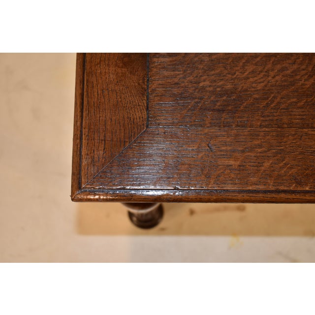 19th Century English Oak Bench With Turned Legs For Sale - Image 9 of 10