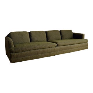 The 1960s Mid-Century Modern Green Wool Sofa in the Style of Edward Wormley For Sale