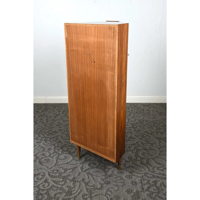 Brown 1960s Danish Modern Rosewood Corner Cabinet With Smoked Glass Door For Sale - Image 8 of 10