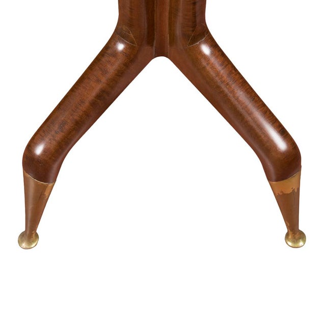 Console Table in Walnut with Brass Legs by Gio Ponti, 1950s For Sale - Image 10 of 17