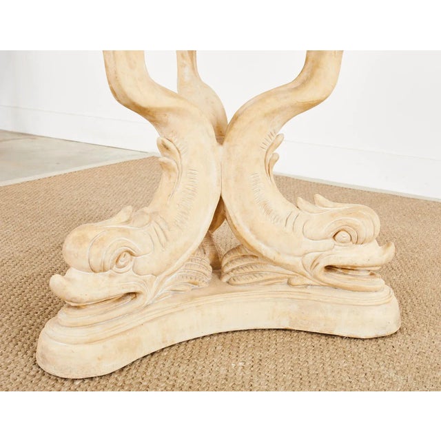 Glass Neoclassical Venetian Grotto Style Dolphin Center Table For Sale - Image 7 of 13