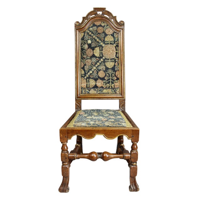 Set of Four Queen Anne Walnut and Parcel Gilt Side Chairs For Sale - Image 9 of 13